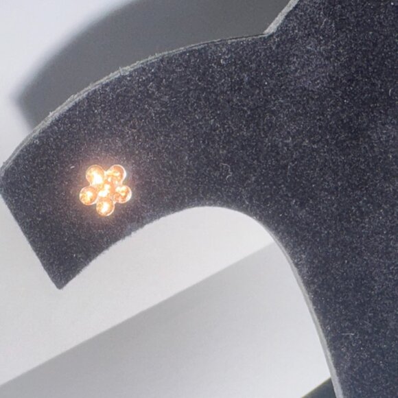 7mm Pink Flower Cz And Sterling Post Earrings - Picture 13 of 14